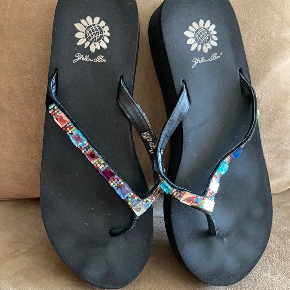Black flip flops